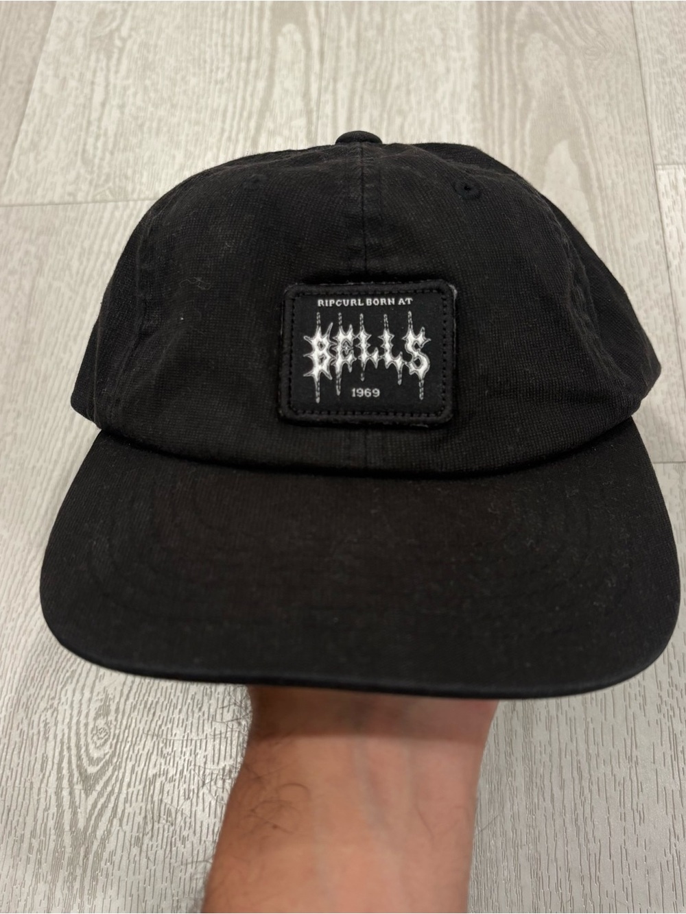 Rip Curl Black "Bells" Graphic Patch Dad Hat